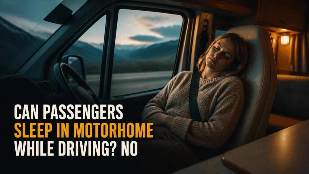 can passengers sleep in motorhome while driving