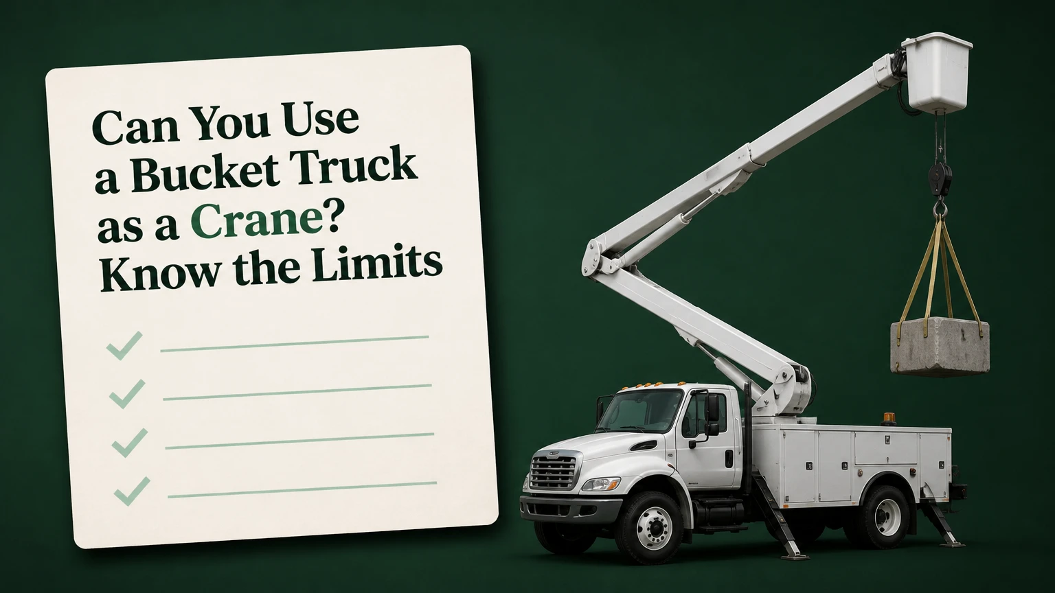 can you use a bucket truck as a crane