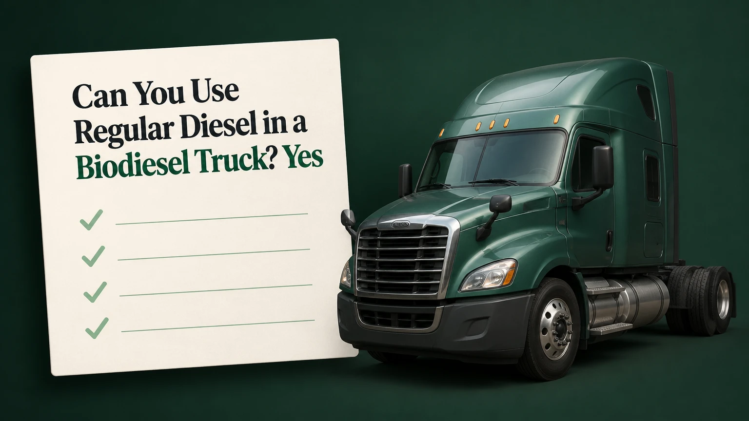 can you use regular diesel in a biodiesel truck
