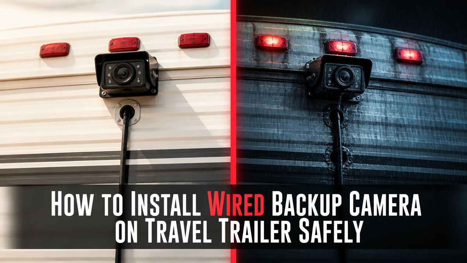 how to install wired backup camera on travel trailer
