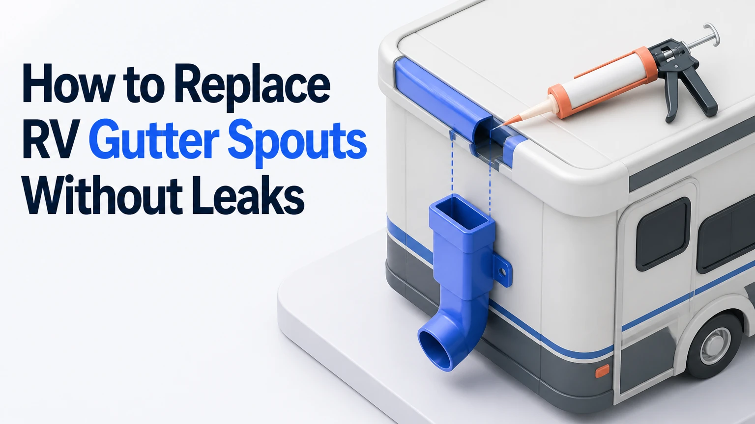 how to replace rv gutter spouts